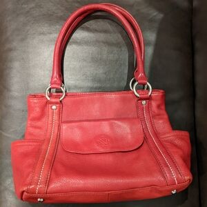 Piazza Womens Genuine Leather Red Handbag/Shoulder bag